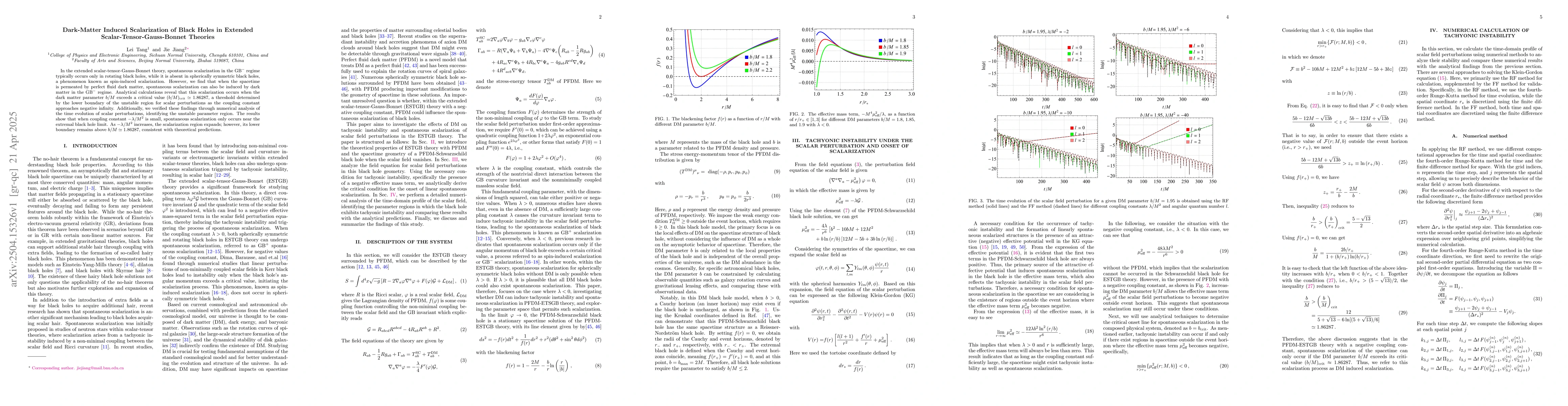 Thumbnail for Dark-Matter Induced Scalarization of Black Holes in Extended
  Scalar-Tensor-Gauss-Bonnet Theories