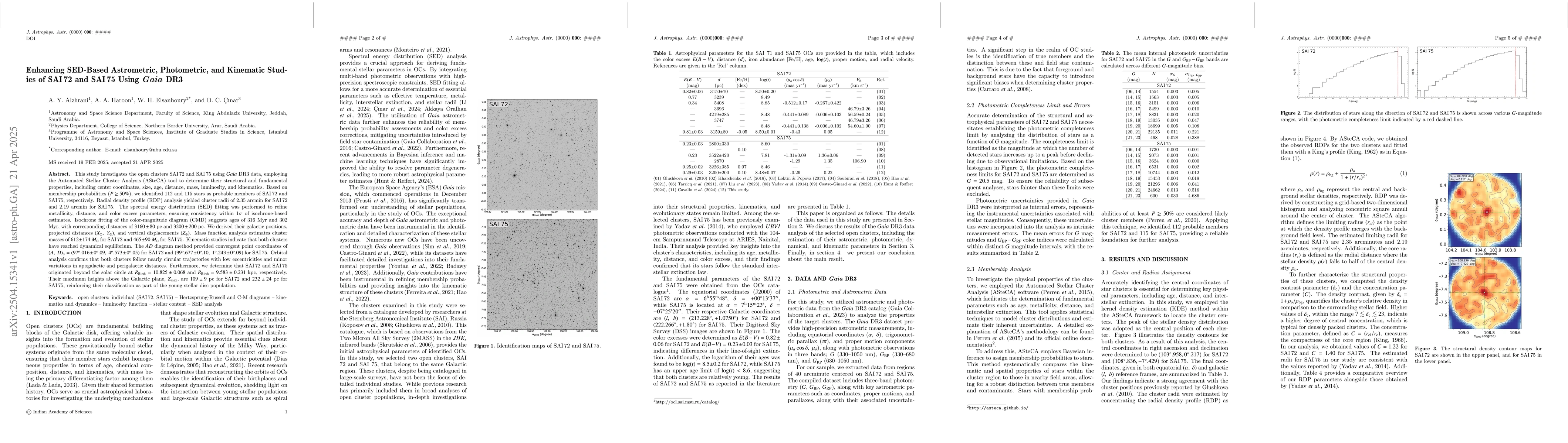Thumbnail for Enhancing SED-Based Astrometric, Photometric, and Kinematic Studies of
  SAI 72 and SAI 75 Using Gaia DR3