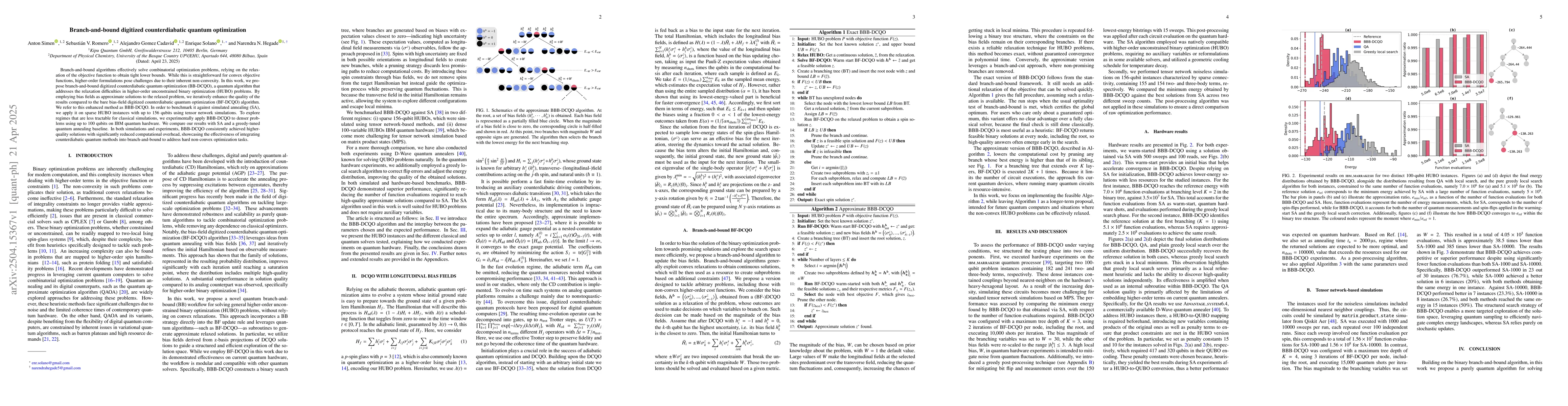 Thumbnail for Branch-and-bound digitized counterdiabatic quantum optimization