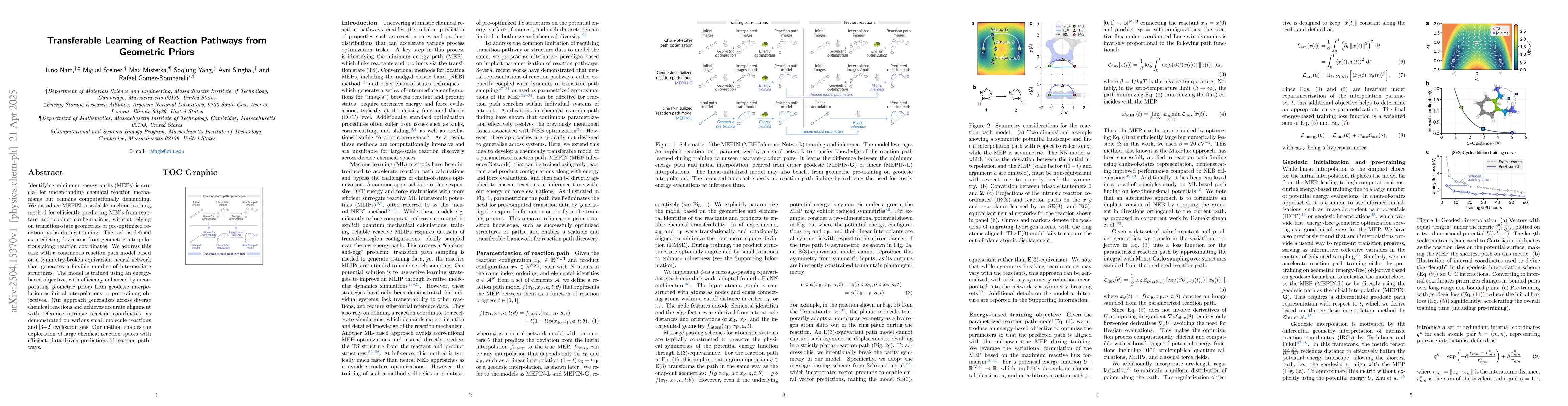 Thumbnail for Transferable Learning of Reaction Pathways from Geometric Priors
