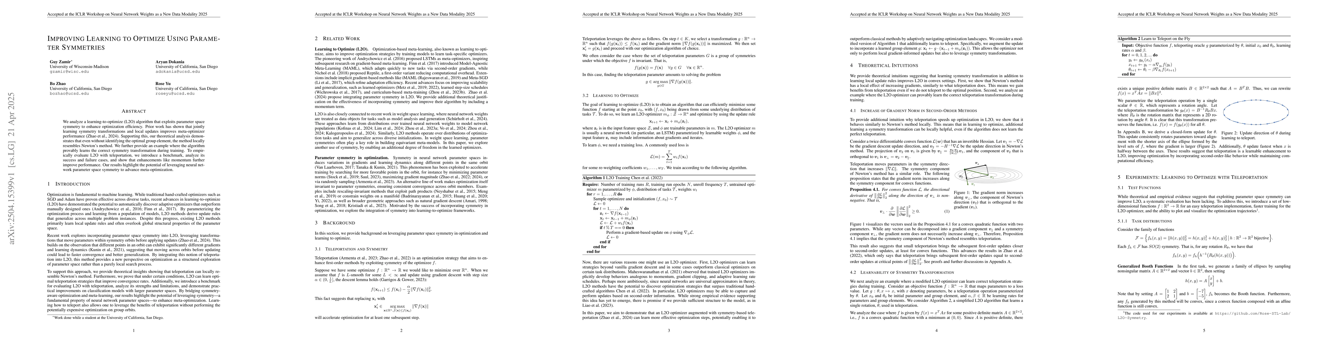 Thumbnail for Improving Learning to Optimize Using Parameter Symmetries