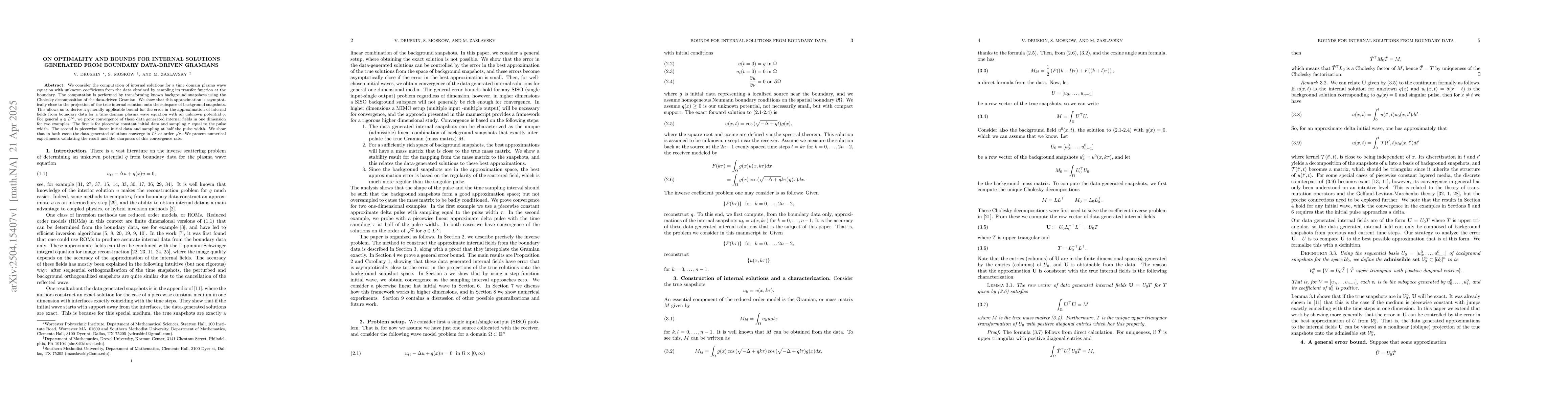 Thumbnail for On optimality and bounds for internal solutions generated from boundary
  data-driven Gramians