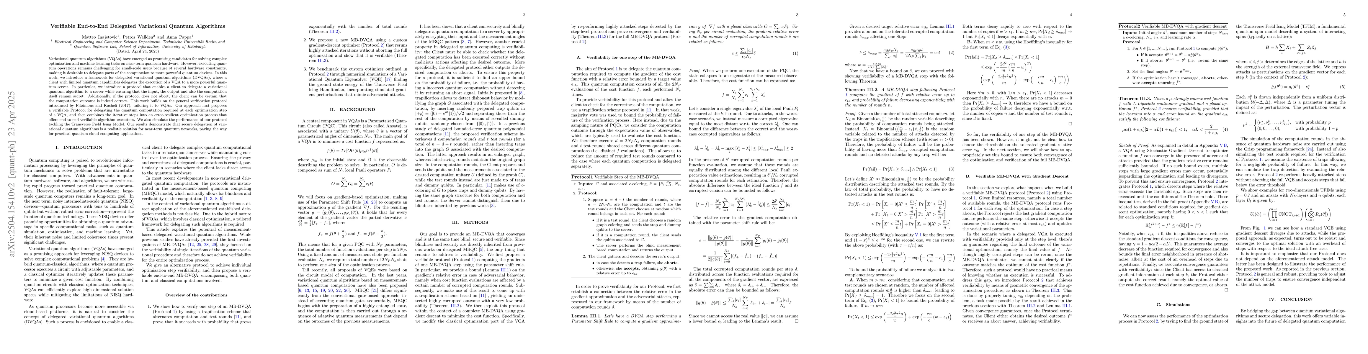 Thumbnail for Verifiable End-to-End Delegated Variational Quantum Algorithms