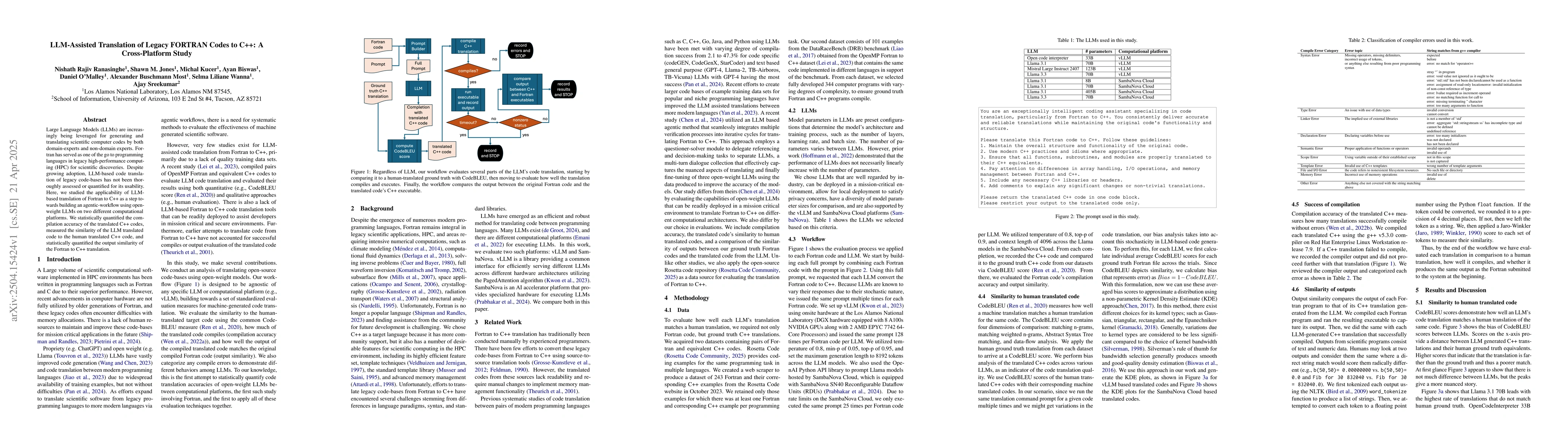 Thumbnail for LLM-Assisted Translation of Legacy FORTRAN Codes to C++: A
  Cross-Platform Study