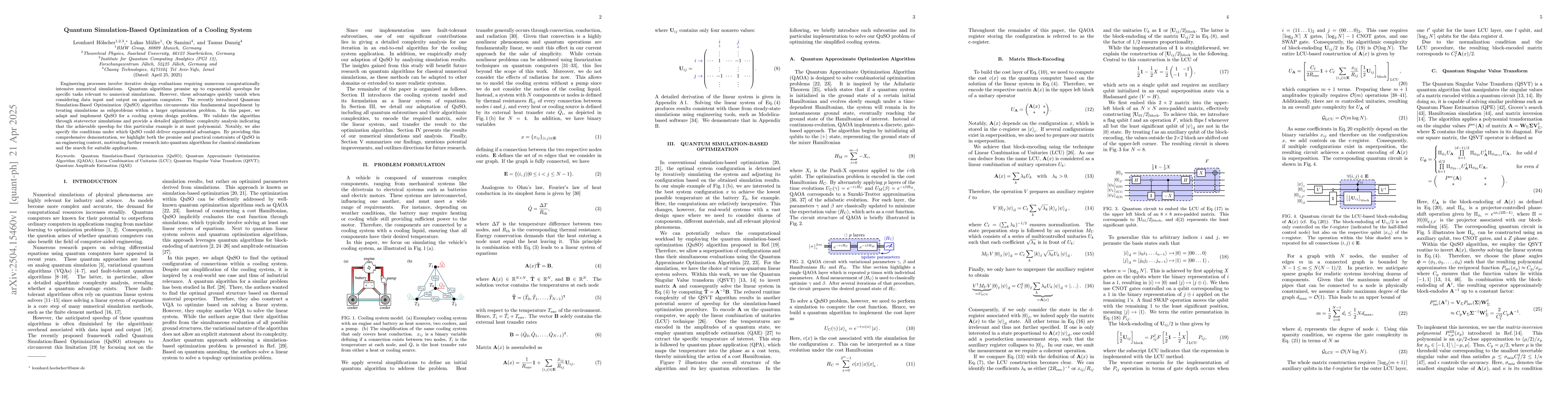 Thumbnail for Quantum Simulation-Based Optimization of a Cooling System
