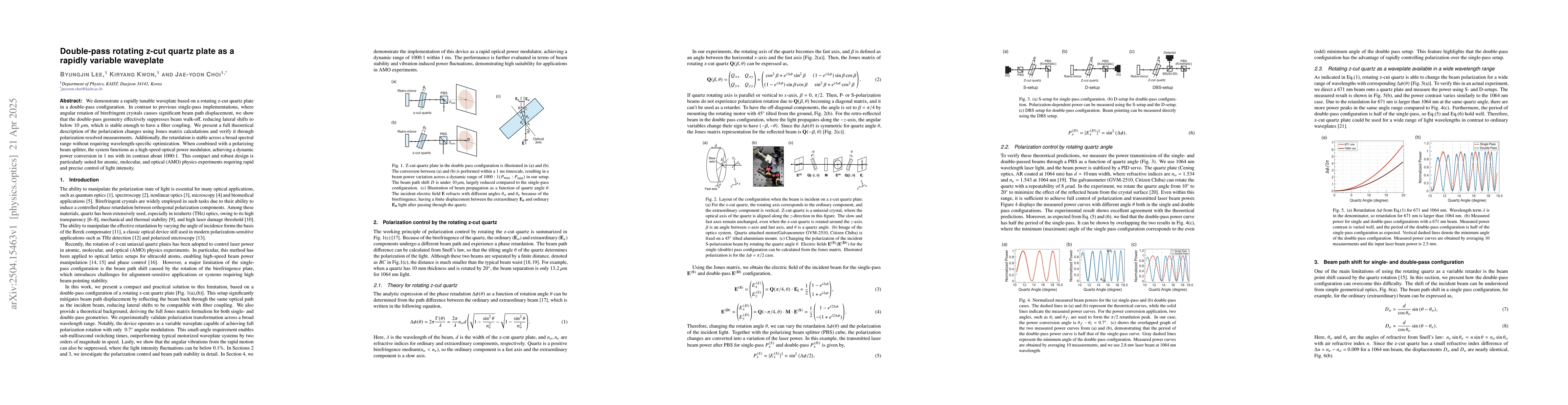 Thumbnail for Double-pass rotating z-cut quartz plate as a rapidly variable waveplate