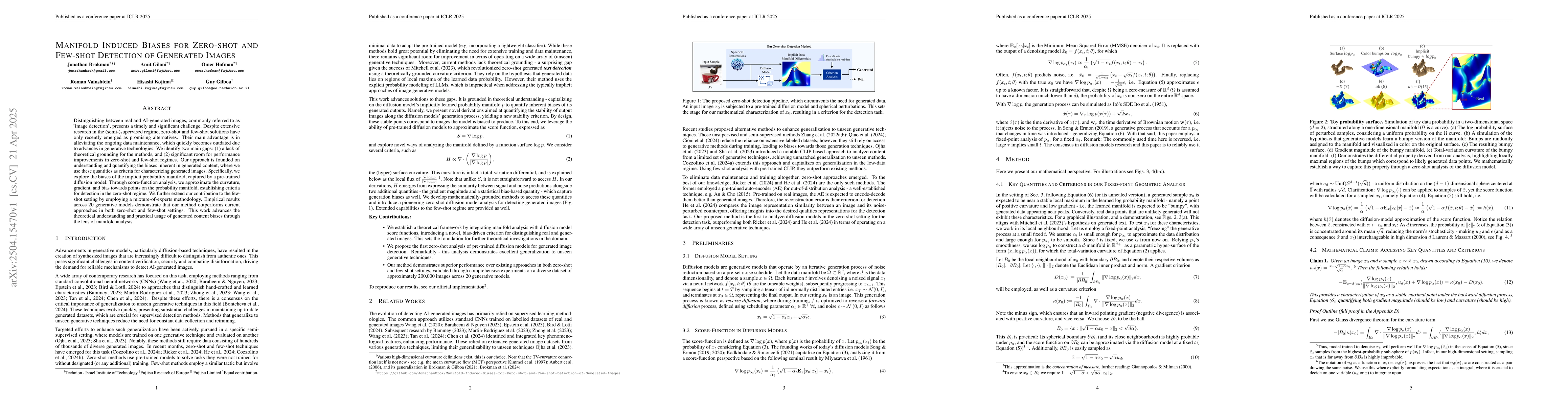 Thumbnail for Manifold Induced Biases for Zero-shot and Few-shot Detection of
  Generated Images