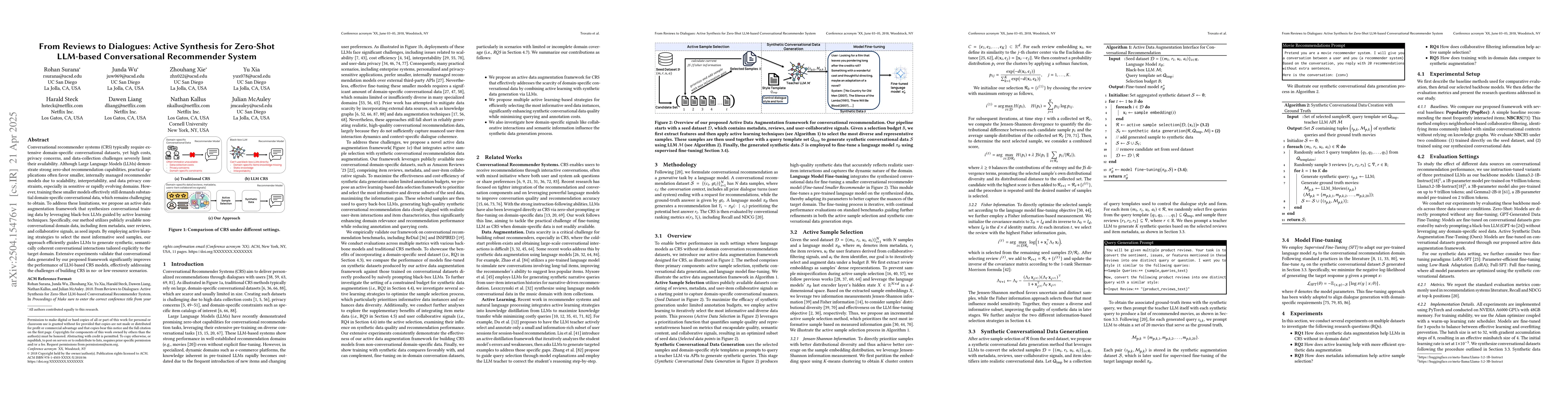 Thumbnail for From Reviews to Dialogues: Active Synthesis for Zero-Shot LLM-based
  Conversational Recommender System