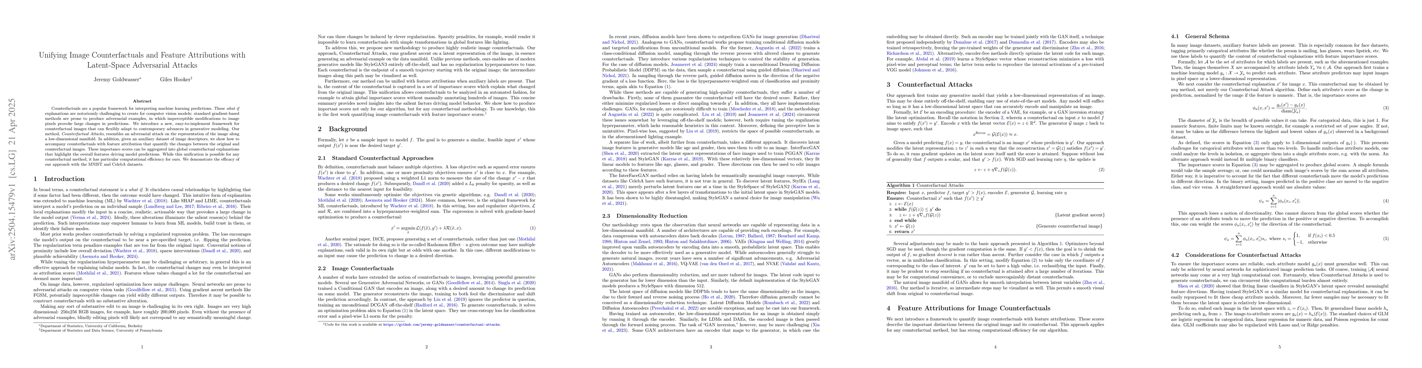 Thumbnail for Unifying Image Counterfactuals and Feature Attributions with
  Latent-Space Adversarial Attacks