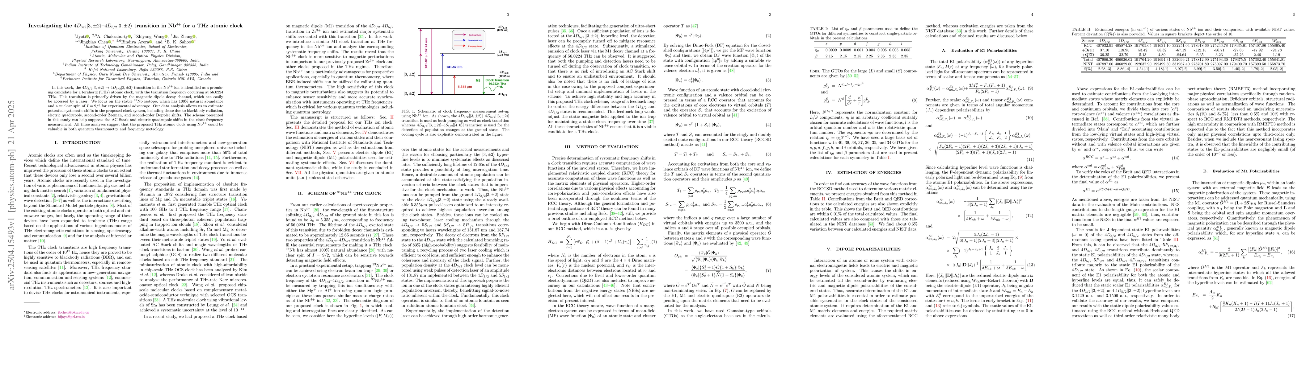 Thumbnail for Investigating the $4D_{3/2}|3,\pm2\rangle$--$4D_{5/2}|3,\pm2\rangle$
  transition in Nb$^{4+}$ for a THz atomic clock