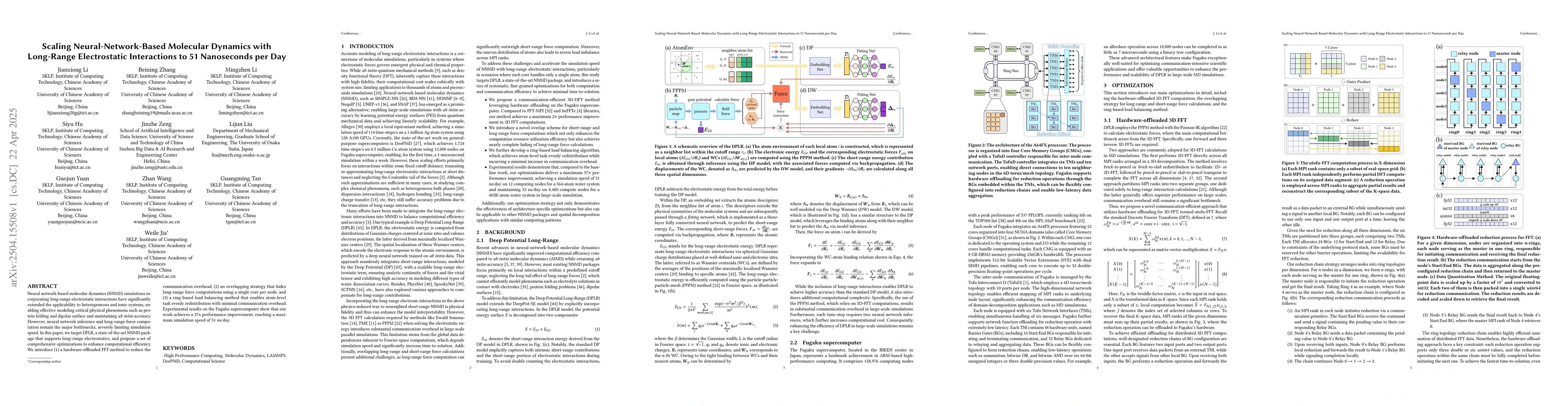 Thumbnail for Scaling Neural-Network-Based Molecular Dynamics with Long-Range
  Electrostatic Interactions to 51 Nanoseconds per Day