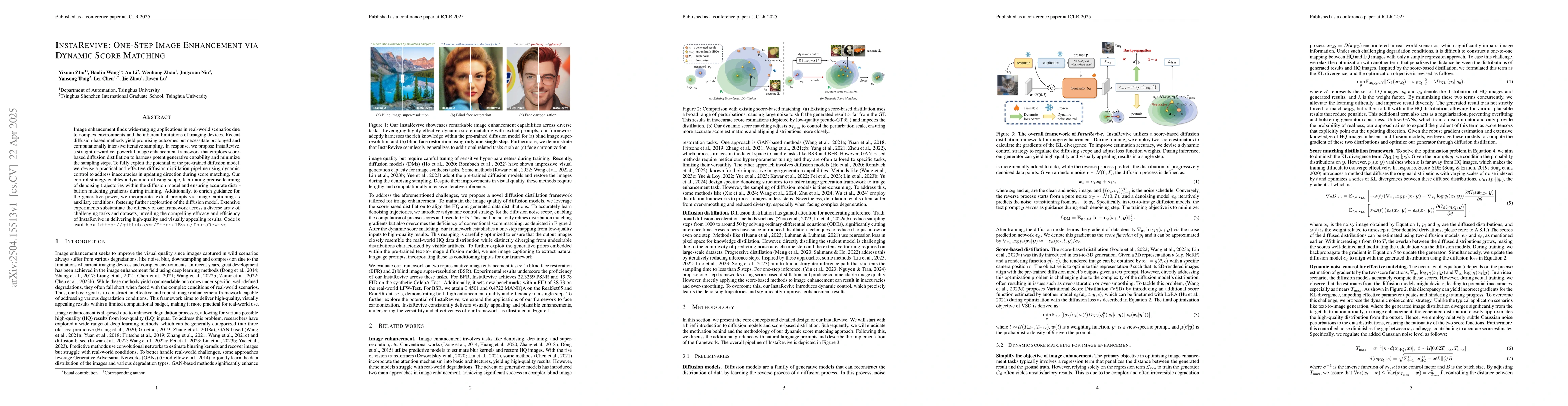 Thumbnail for InstaRevive: One-Step Image Enhancement via Dynamic Score Matching