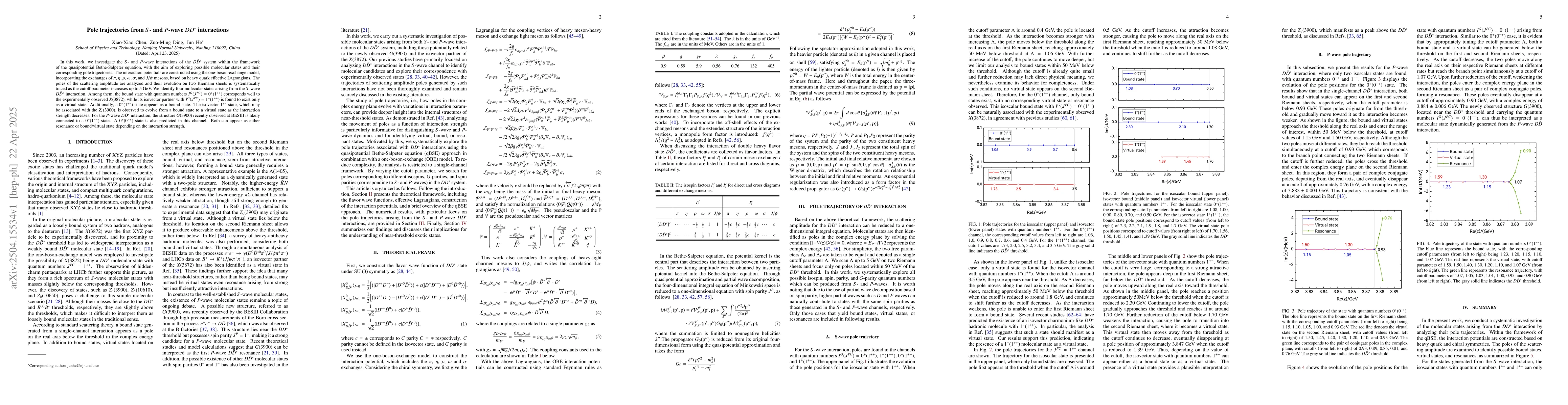 Thumbnail for Pole trajectories from $S$- and $P$-wave $D\bar{D}^*$ interactions