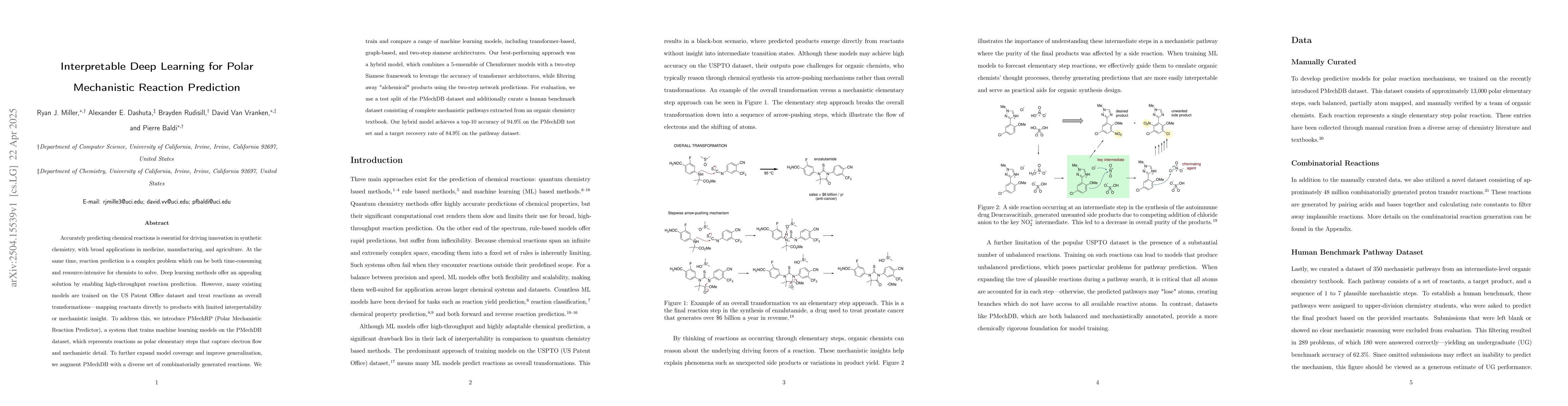 Thumbnail for Interpretable Deep Learning for Polar Mechanistic Reaction Prediction