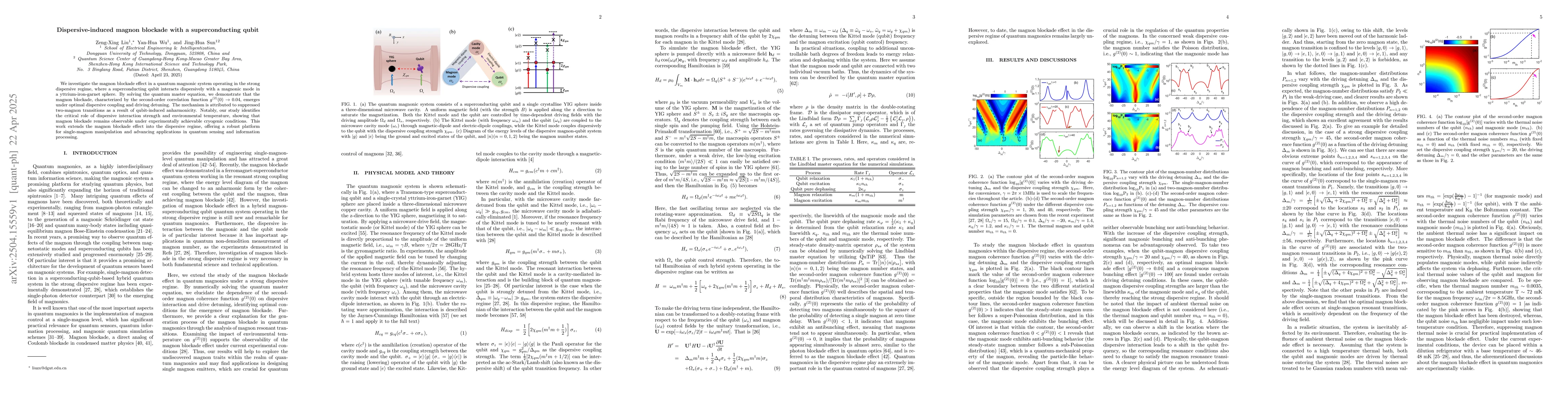 Thumbnail for Dispersive-induced magnon blockade with a superconducting qubit