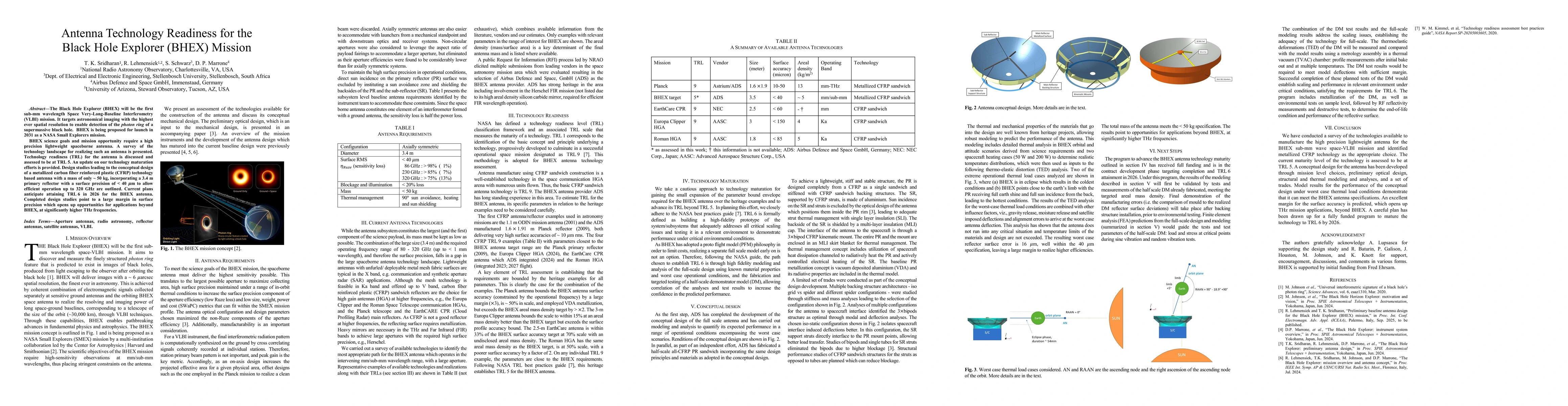 Thumbnail for Antenna Technology Readiness for the Black Hole Explorer (BHEX) Mission