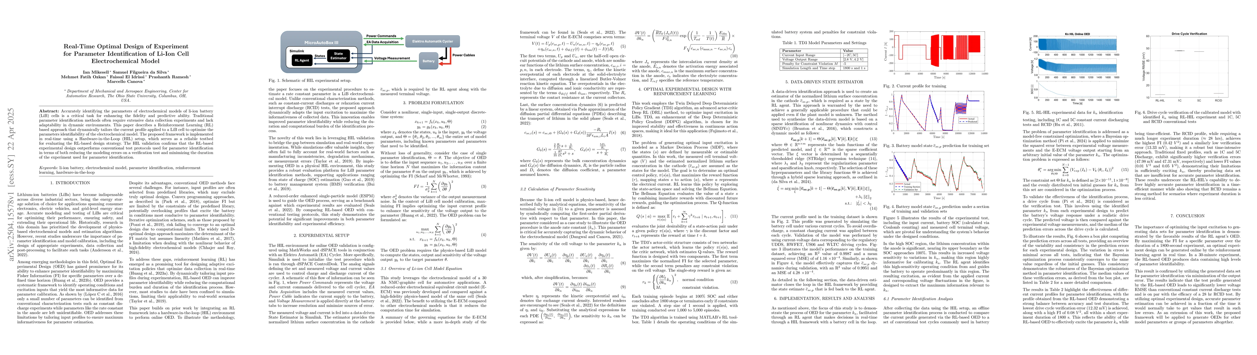 Thumbnail for Real-Time Optimal Design of Experiment for Parameter Identification of
  Li-Ion Cell Electrochemical Model