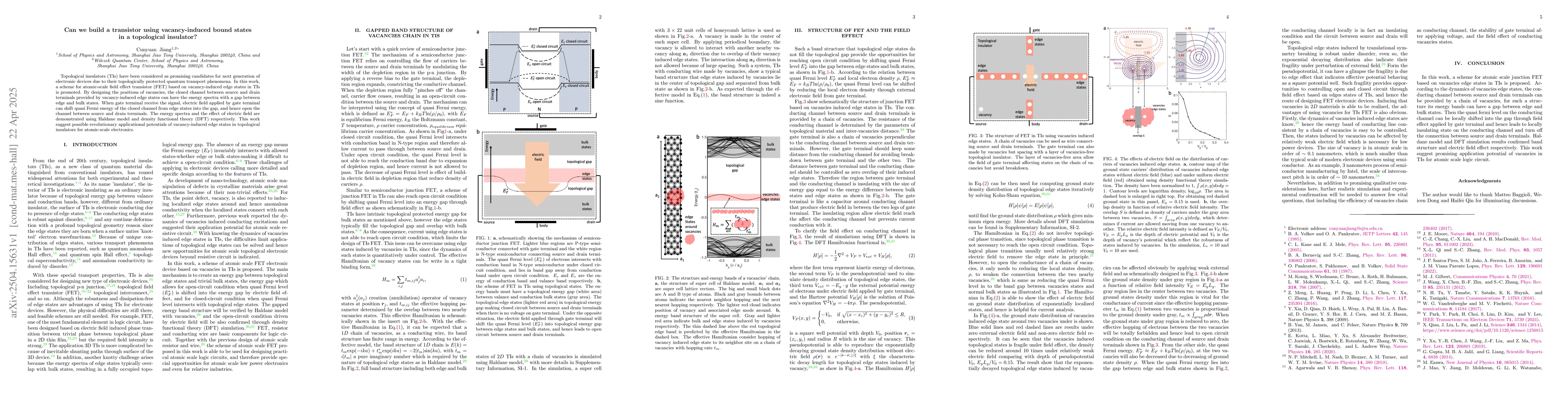 Thumbnail for Can we build a transistor using vacancy-induced bound states in a
  topological insulator