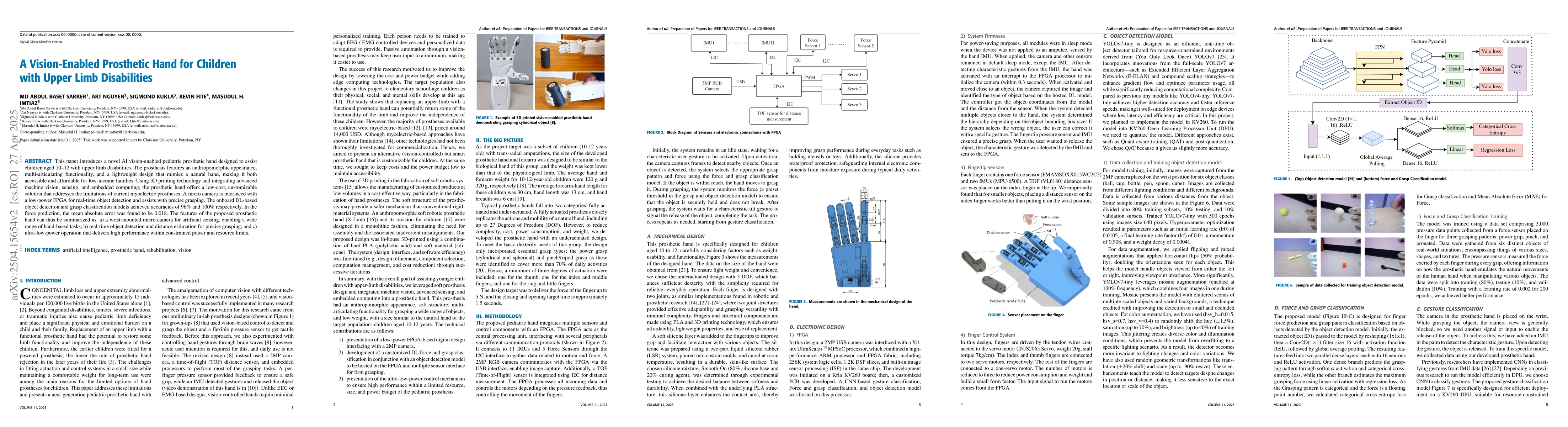 Thumbnail for A Vision-Enabled Prosthetic Hand for Children with Upper Limb
  Disabilities