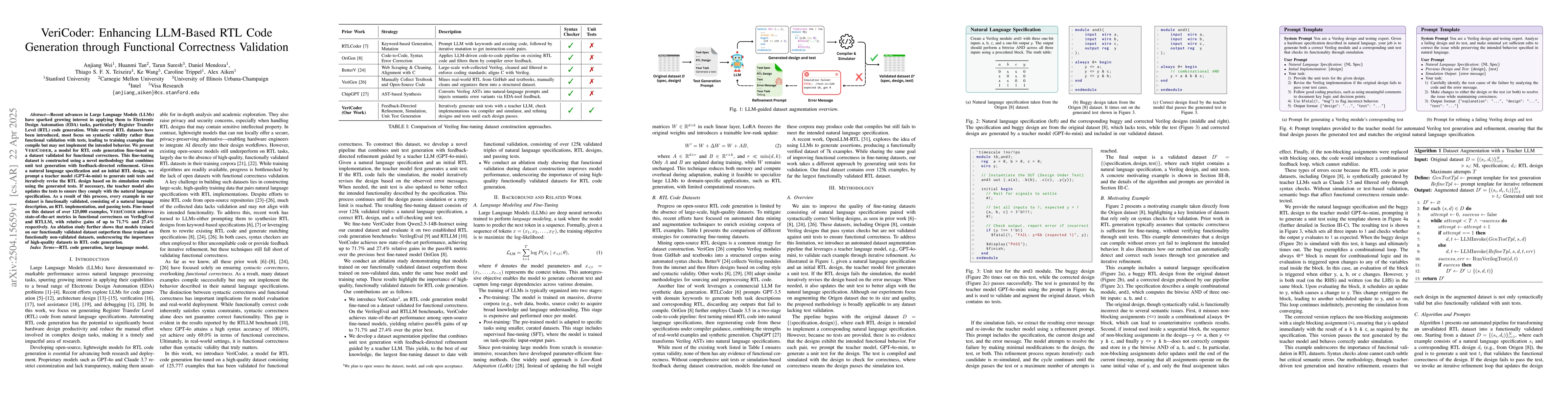 Thumbnail for VeriCoder: Enhancing LLM-Based RTL Code Generation through Functional
  Correctness Validation