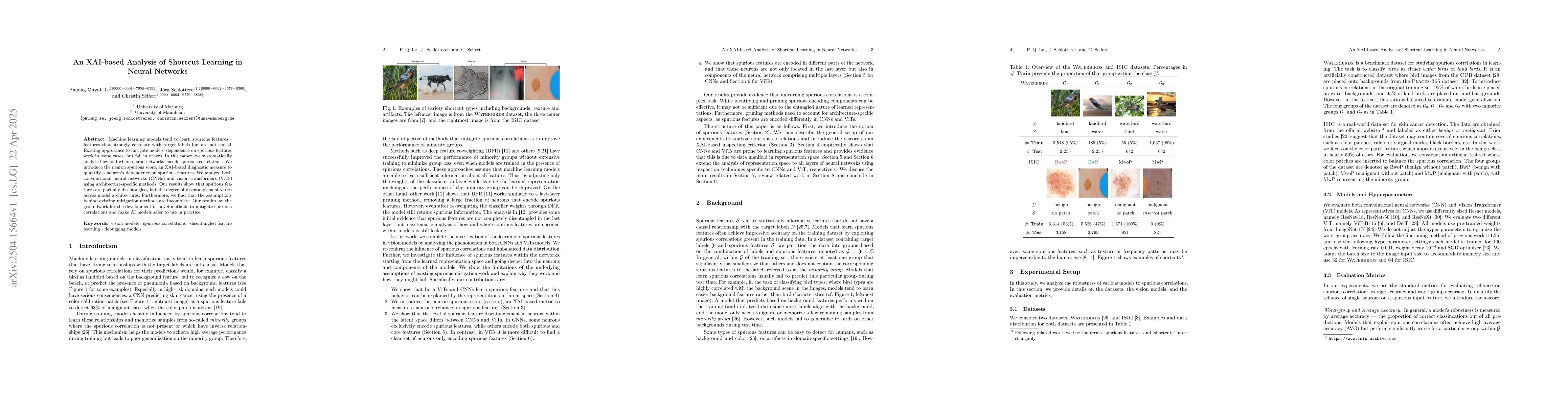 Thumbnail for An XAI-based Analysis of Shortcut Learning in Neural Networks