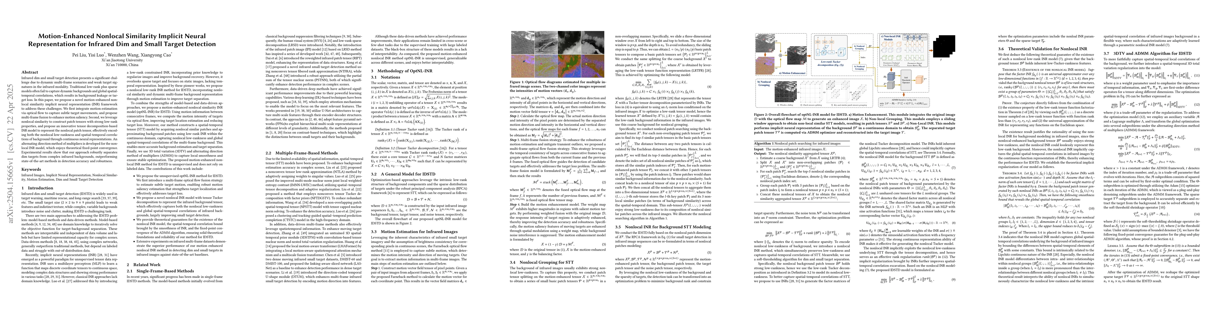 Thumbnail for Motion-Enhanced Nonlocal Similarity Implicit Neural Representation for
  Infrared Dim and Small Target Detection