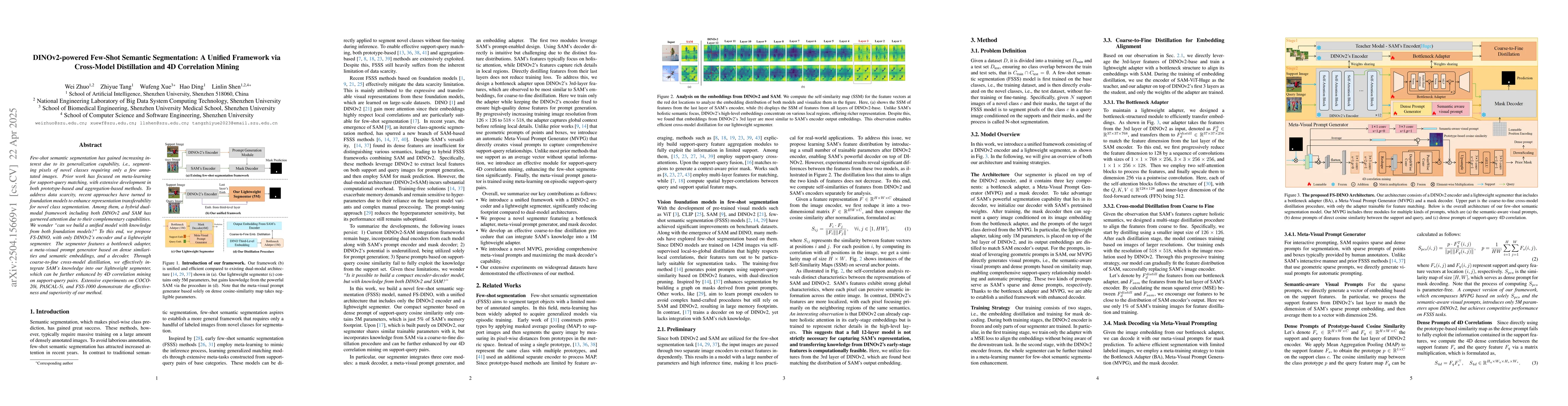 Thumbnail for DINOv2-powered Few-Shot Semantic Segmentation: A Unified Framework via
  Cross-Model Distillation and 4D Correlation Mining