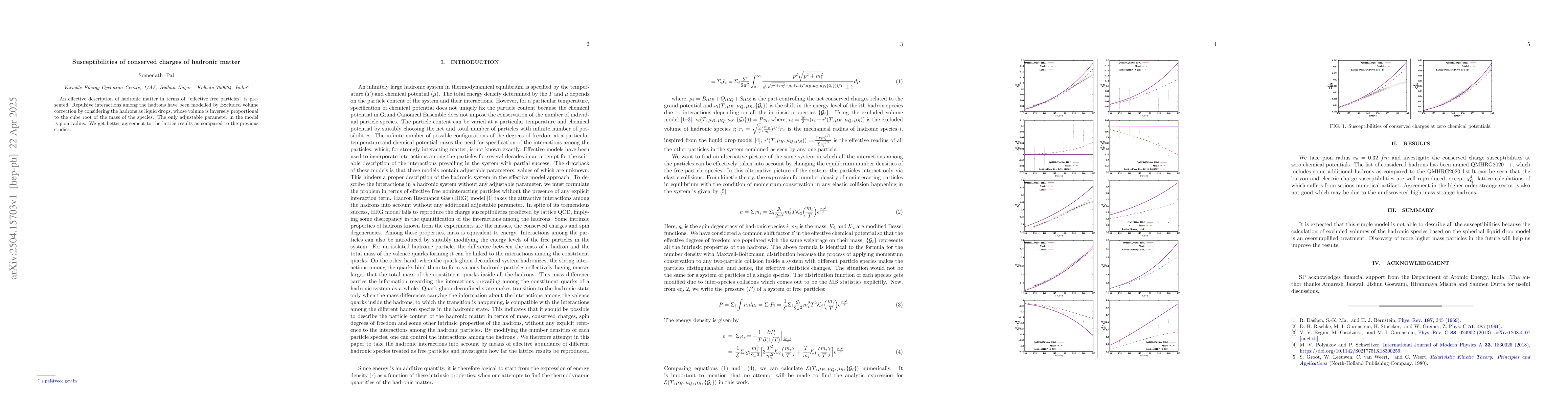 Thumbnail for Susceptibilities of conserved charges of hadronic matter