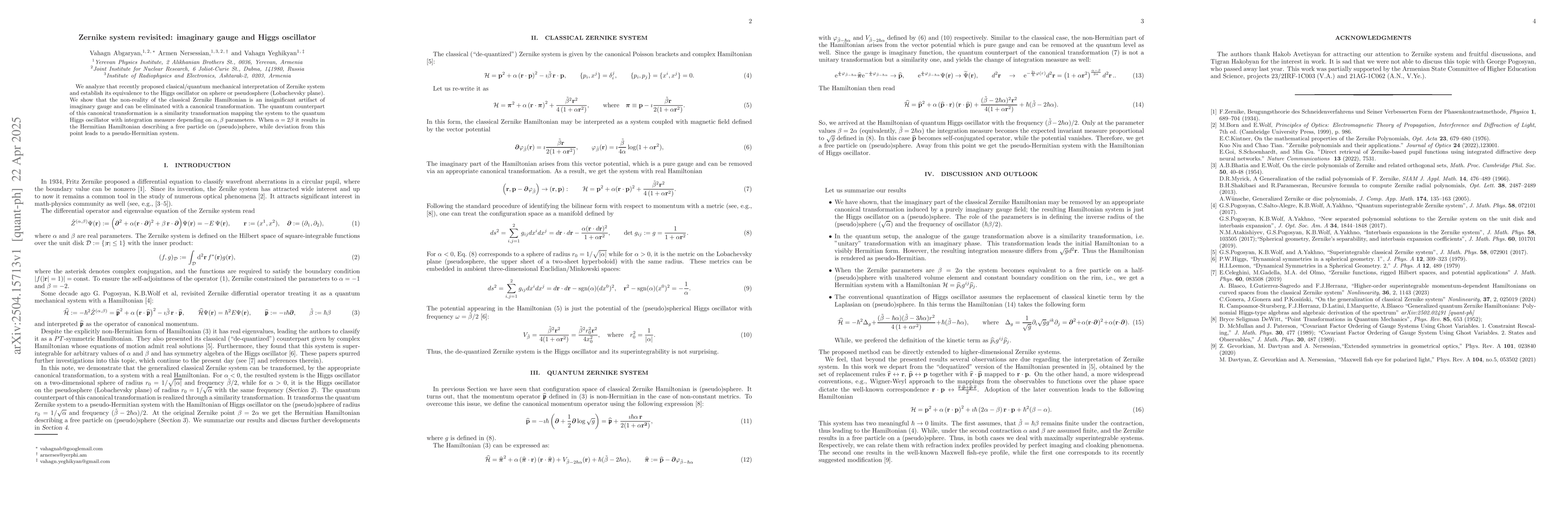 Thumbnail for Zernike system revisited: imaginary gauge and Higgs oscillator