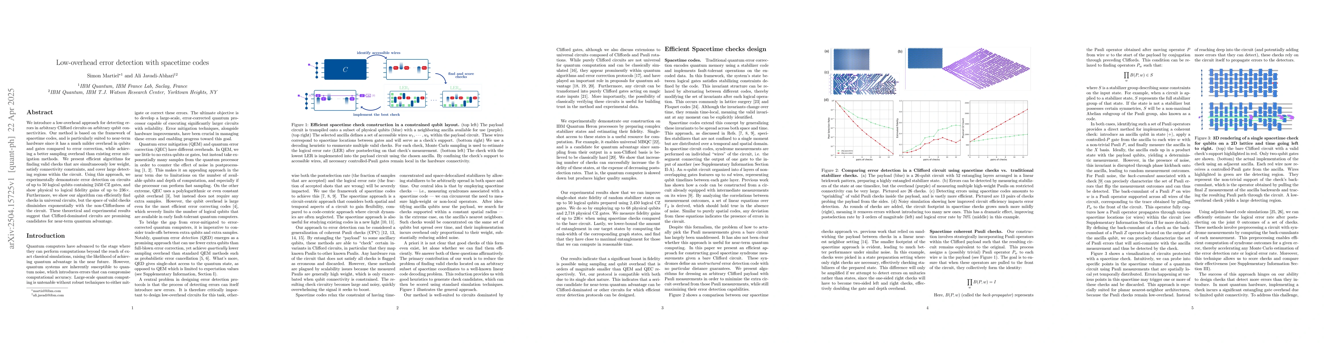 Thumbnail for Low-overhead error detection with spacetime codes