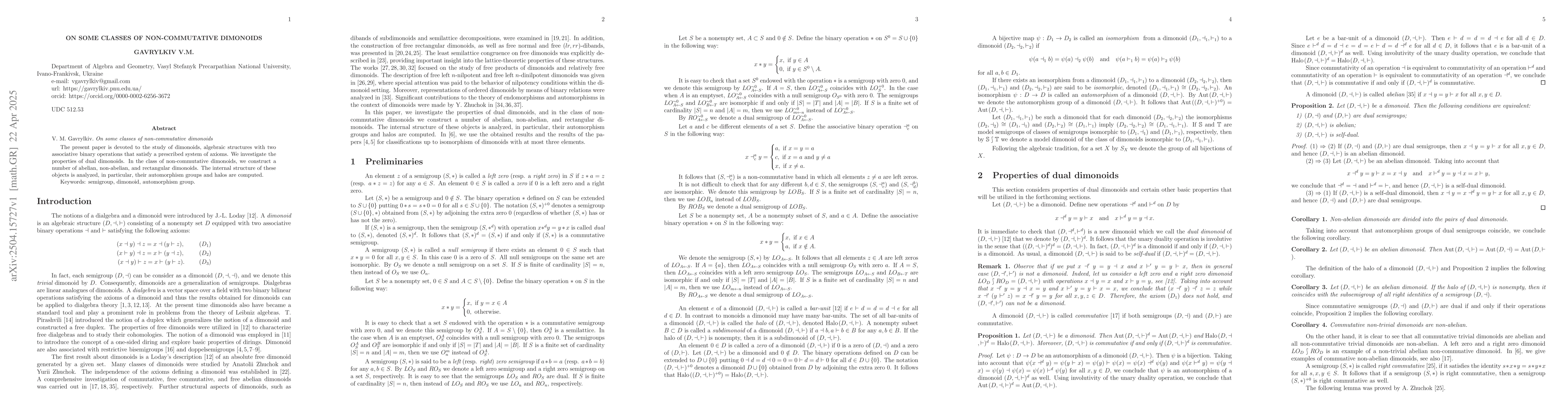 Thumbnail for On some classes of non-commutative dimonoids