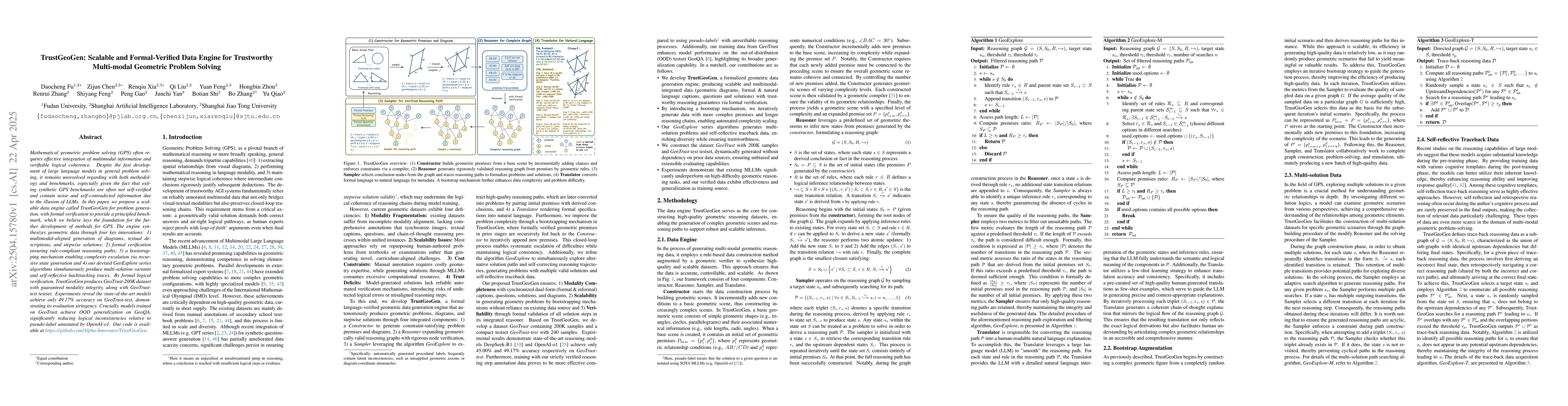 Thumbnail for TrustGeoGen: Scalable and Formal-Verified Data Engine for Trustworthy
  Multi-modal Geometric Problem Solving