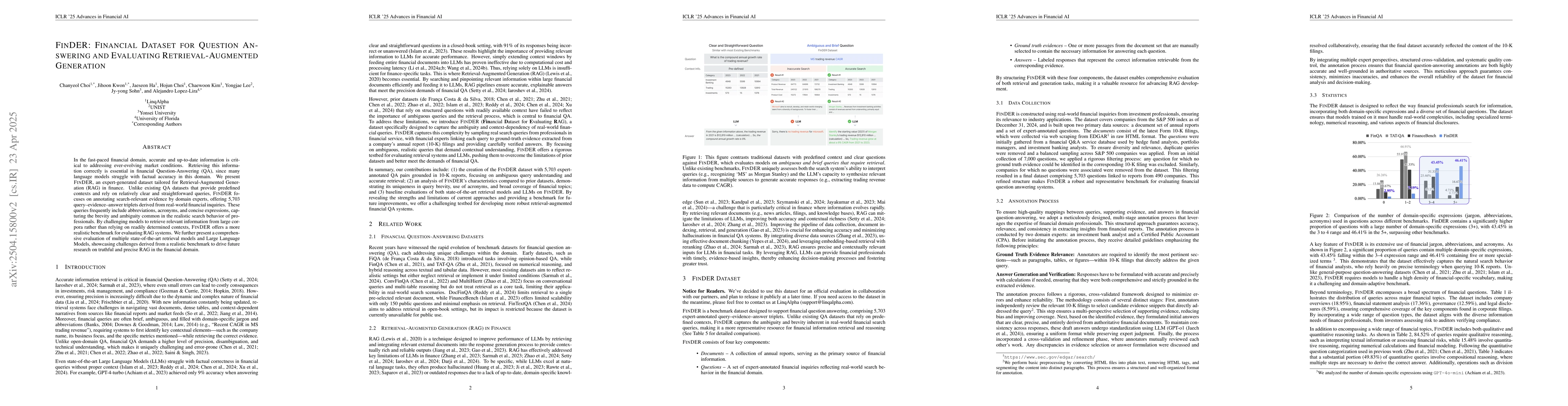 Thumbnail for FinDER: Financial Dataset for Question Answering and Evaluating
  Retrieval-Augmented Generation