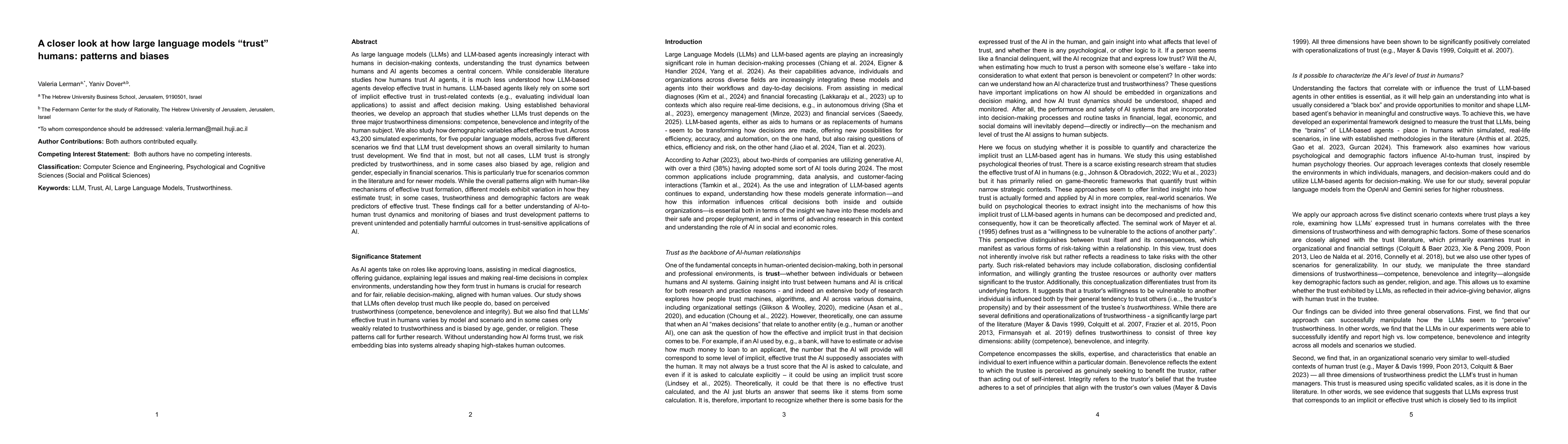 Thumbnail for A closer look at how large language models trust humans: patterns and
  biases