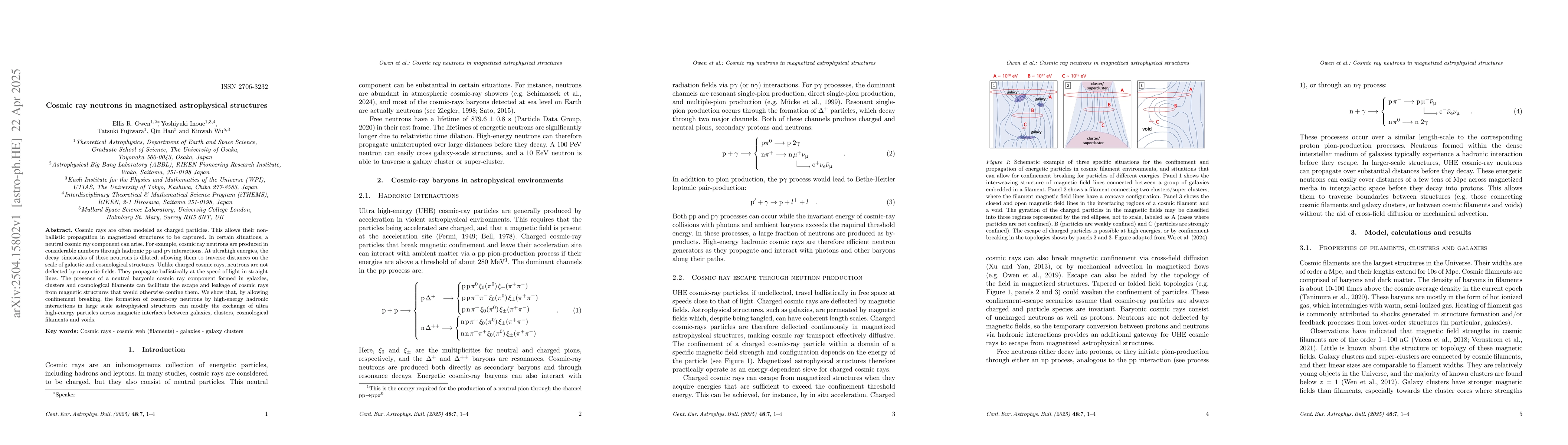 Thumbnail for Cosmic ray neutrons in magnetized astrophysical structures