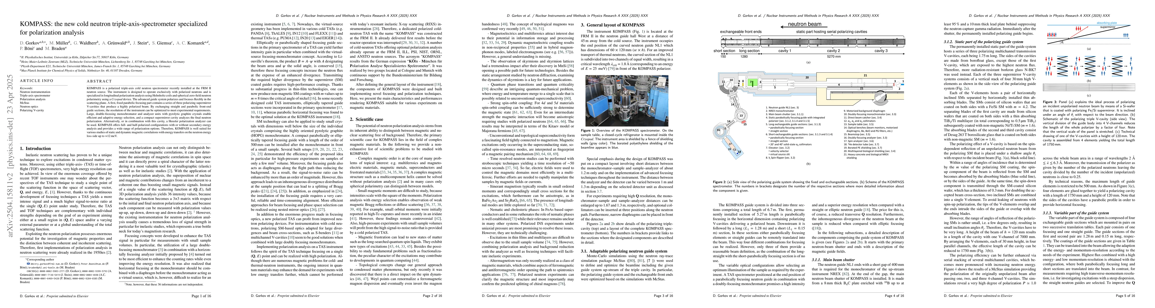 Thumbnail for KOMPASS: the new cold neutron triple-axis-spectrometer specialized for
  polarization analysis