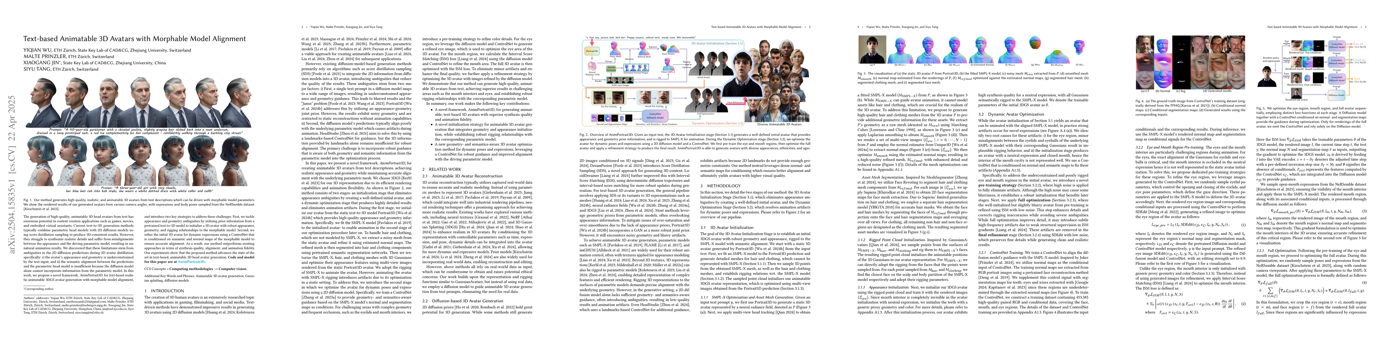 Thumbnail for Text-based Animatable 3D Avatars with Morphable Model Alignment