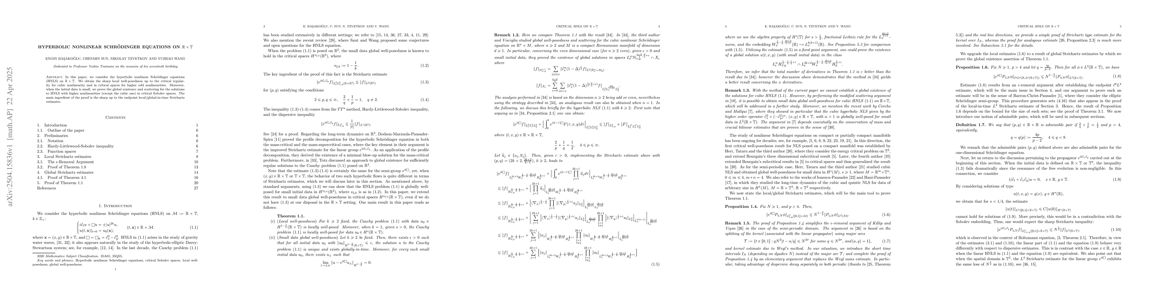 Thumbnail for Hyperbolic nonlinear Schrödinger equations on $\mathbb{R}\times
  \mathbb{T}$