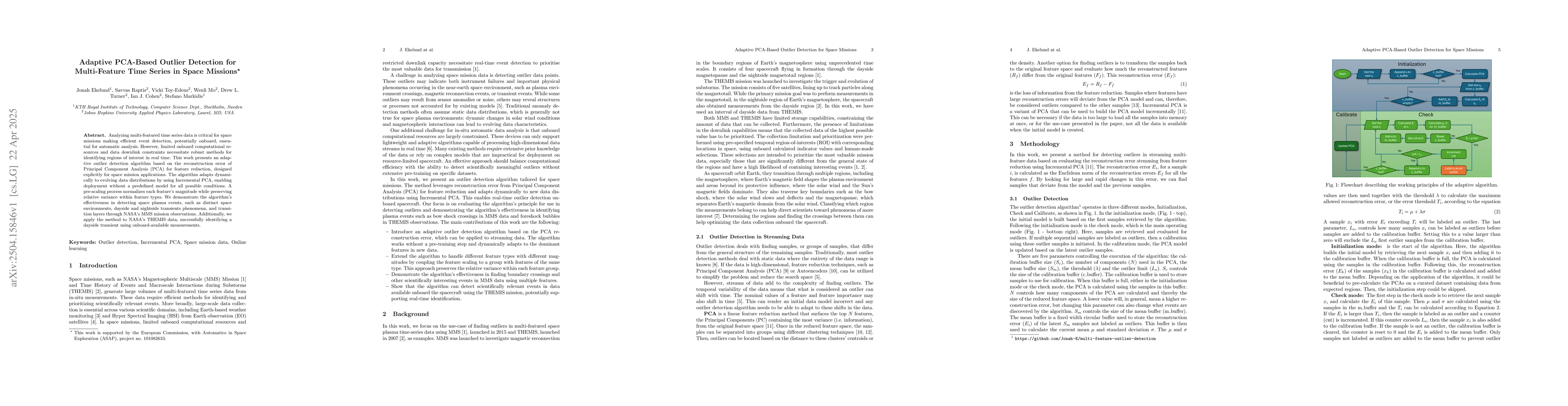 Thumbnail for Adaptive PCA-Based Outlier Detection for Multi-Feature Time Series in
  Space Missions