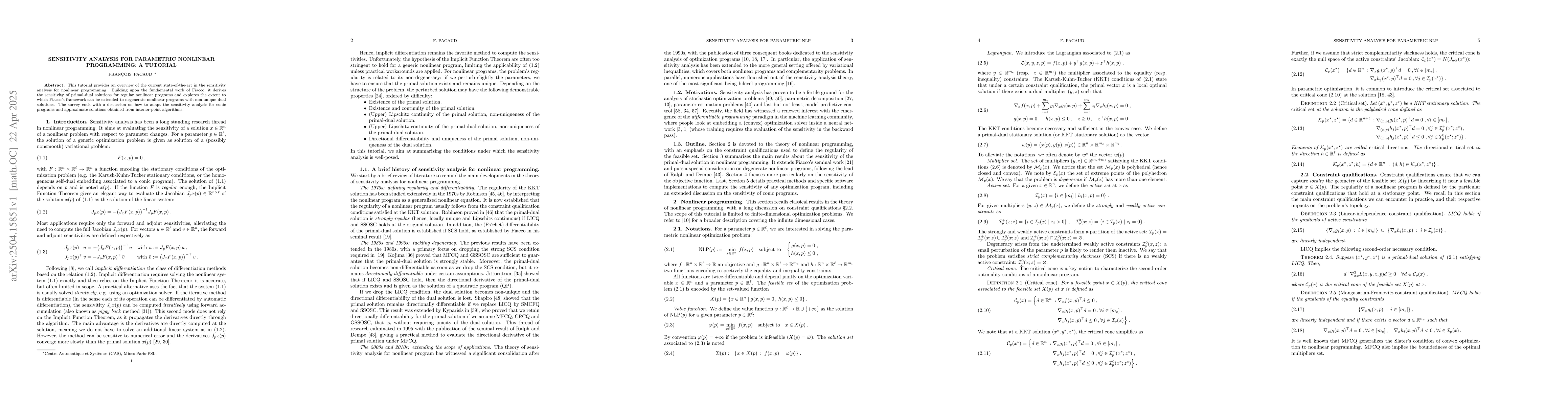 Thumbnail for Sensitivity analysis for parametric nonlinear programming: A tutorial