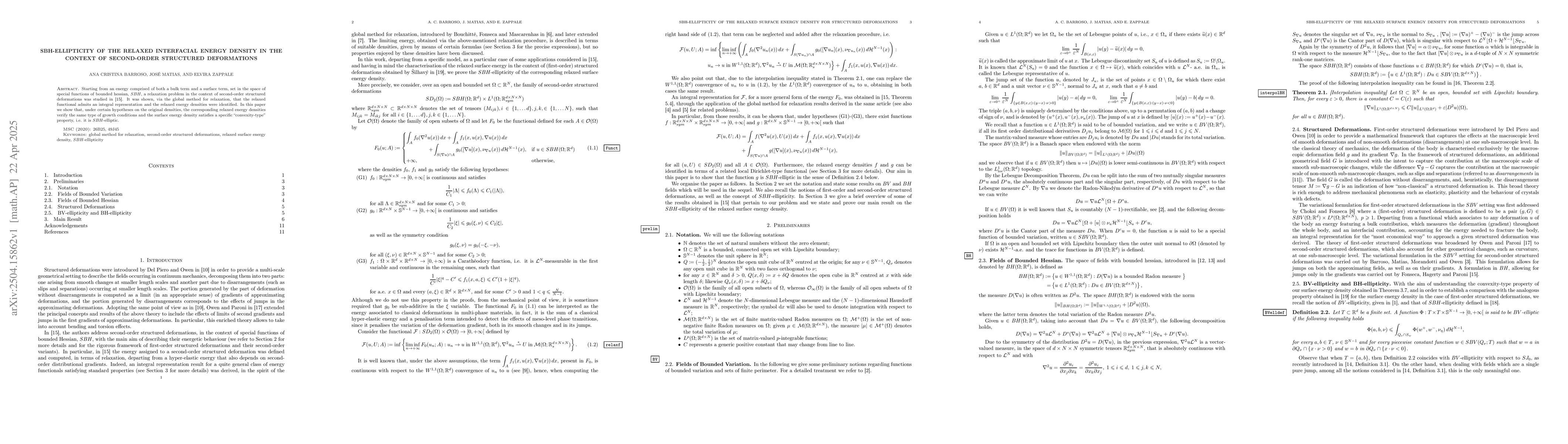Thumbnail for SBH-ellipticity of the relaxed interfacial energy density in the context
  of second-order structured deformations