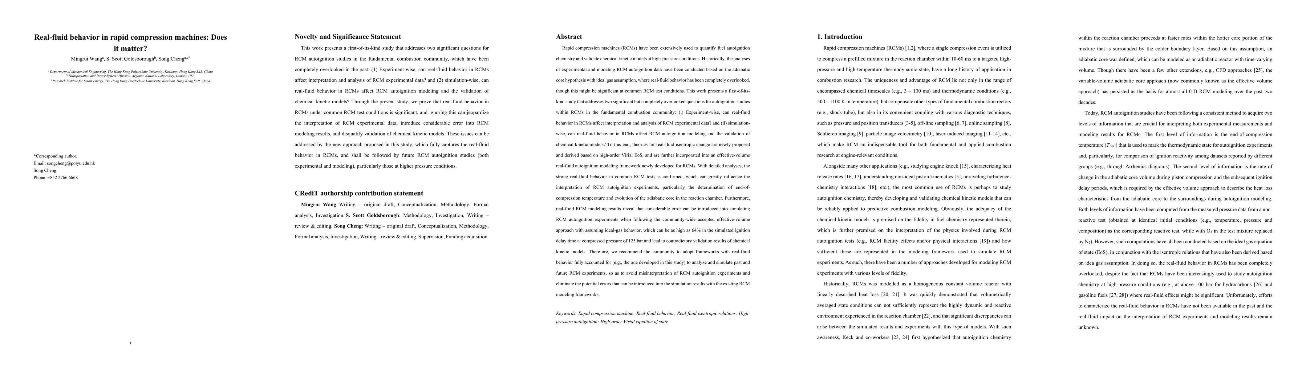 Thumbnail for Real-fluid behavior in rapid compression machines: Does it matter?