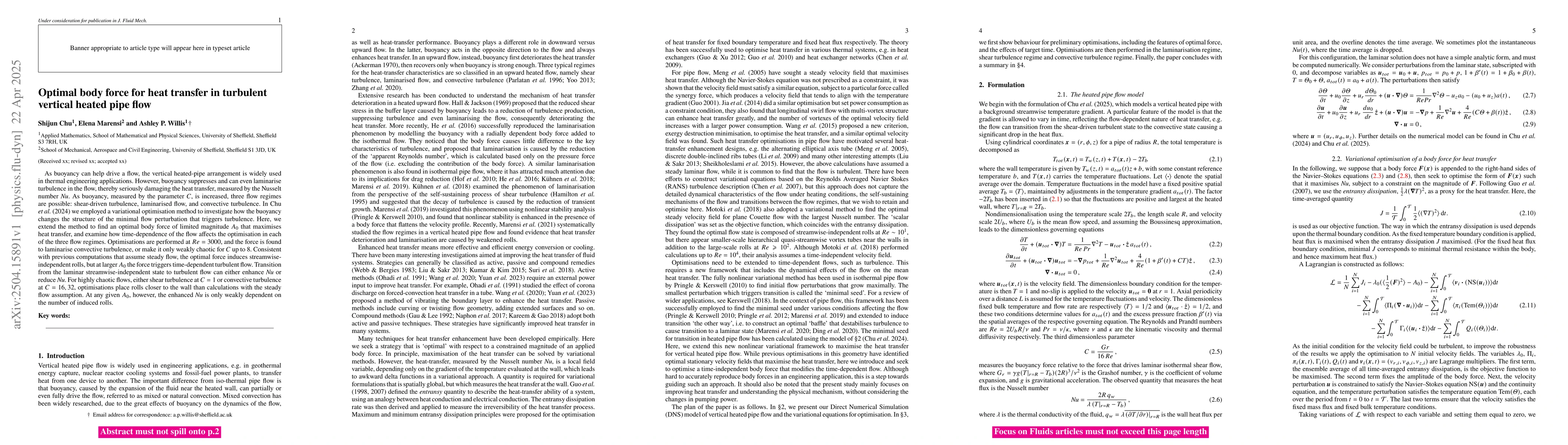 Thumbnail for Optimal body force for heat transfer in turbulent vertical heated pipe
  flow