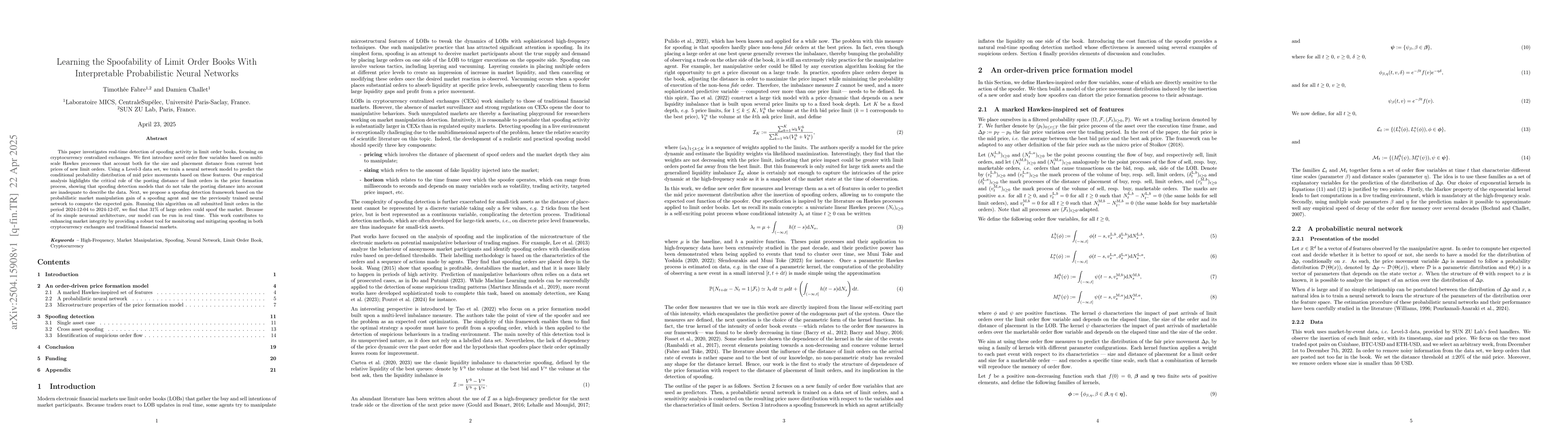 Thumbnail for Learning the Spoofability of Limit Order Books With Interpretable
  Probabilistic Neural Networks