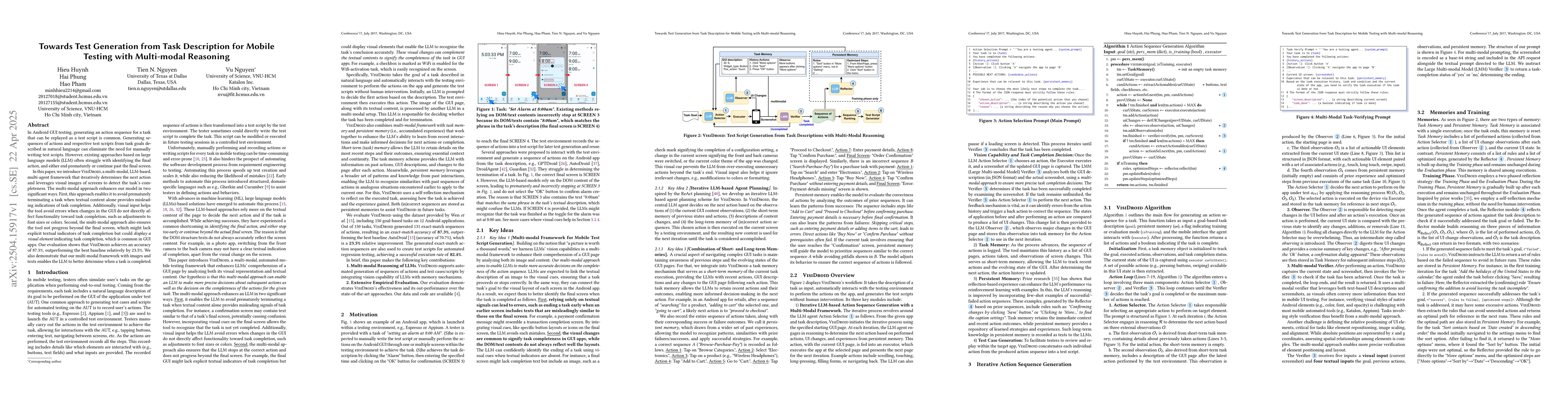 Thumbnail for Towards Test Generation from Task Description for Mobile Testing with
  Multi-modal Reasoning
