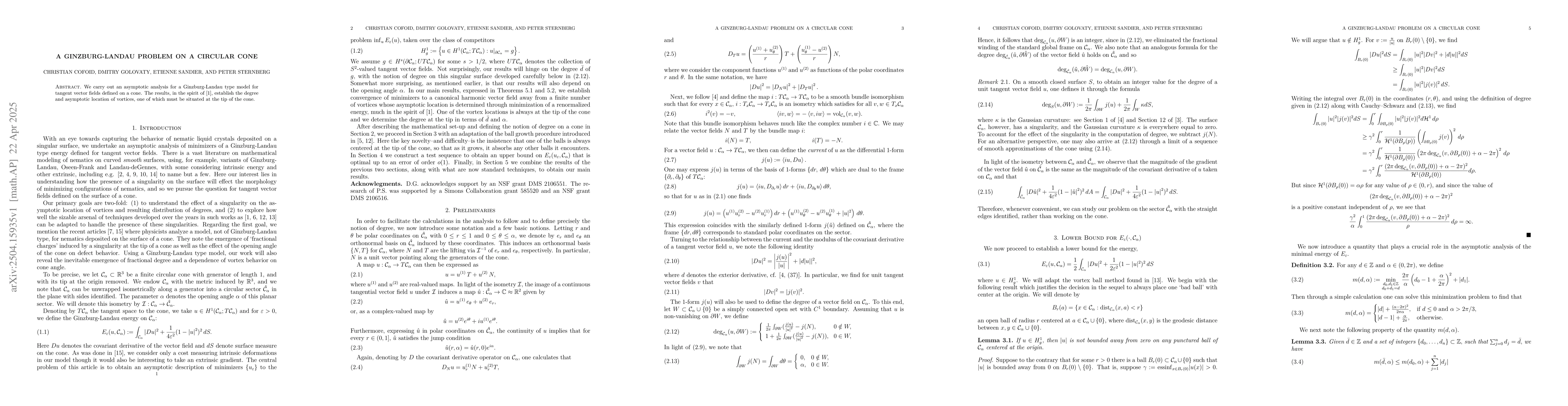 Thumbnail for A Ginzburg-Landau problem on a circular cone