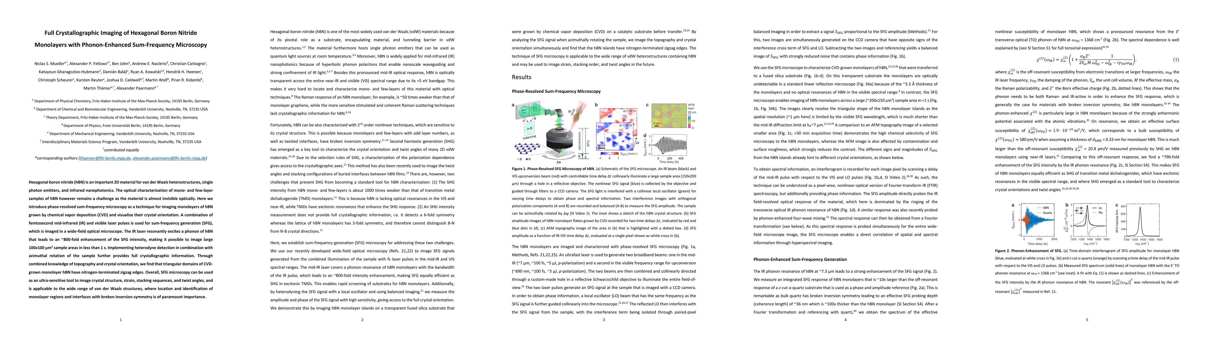 Thumbnail for Full Crystallographic Imaging of Hexagonal Boron Nitride Monolayers with
  Phonon-Enhanced Sum-Frequency Microscopy