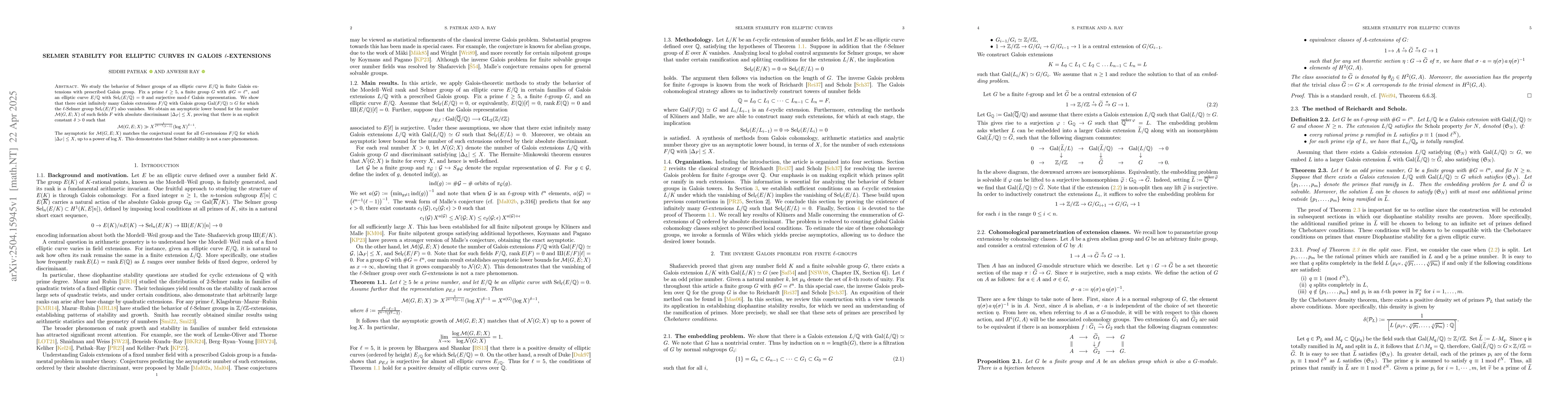 Thumbnail for Selmer stability for elliptic curves in Galois $\ell$-extensions