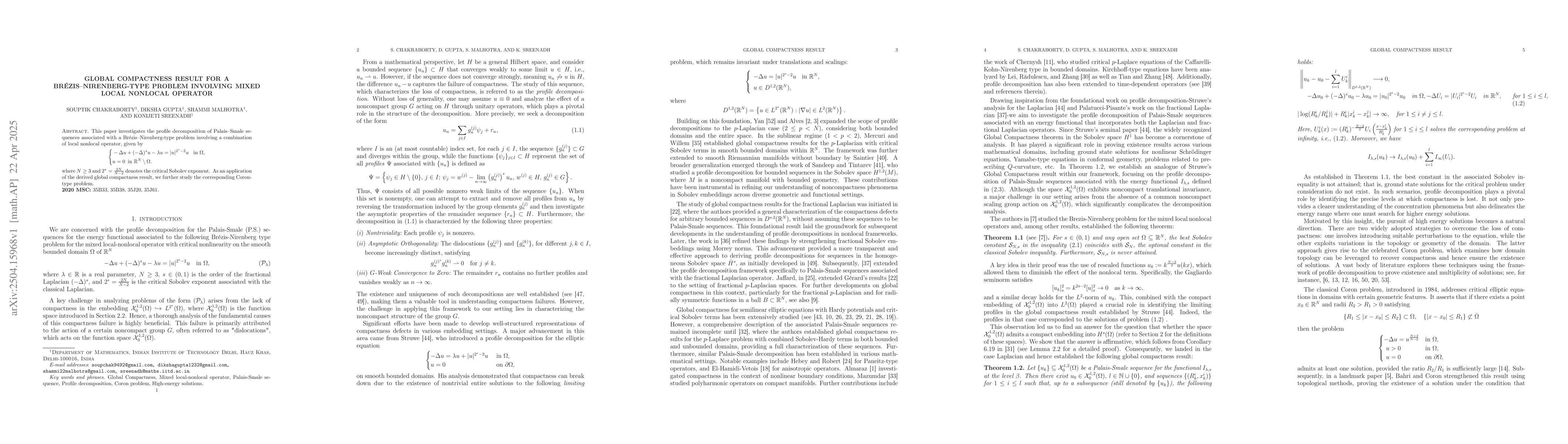 Thumbnail for Global Compactness Result for a Brézis-Nirenberg-Type Problem
  Involving Mixed Local Nonlocal Operator