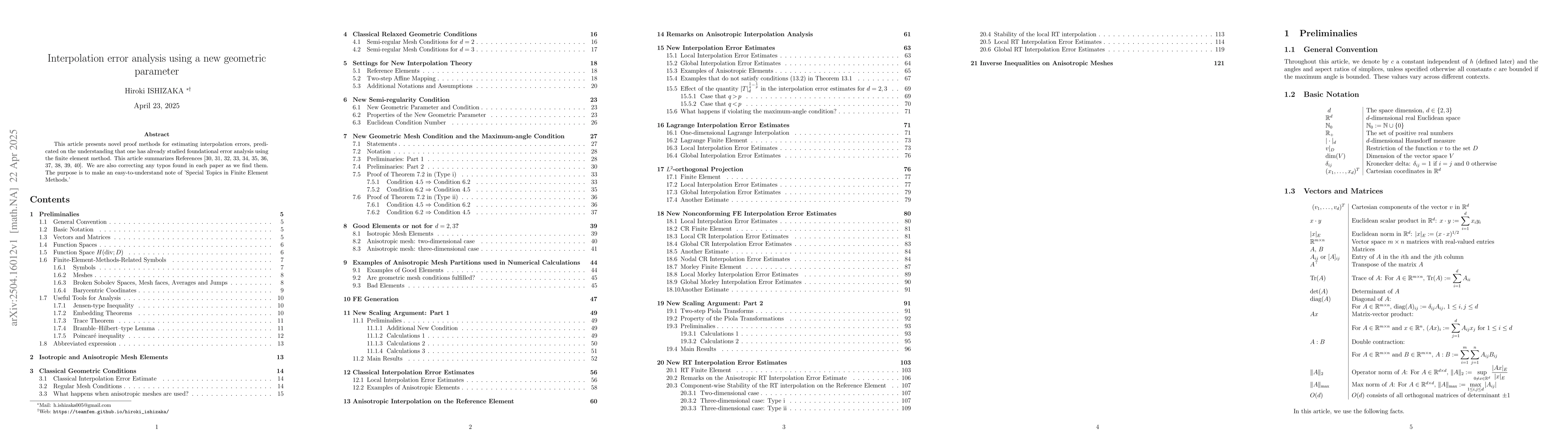 Thumbnail for Interpolation error analysis using a new geometric parameter